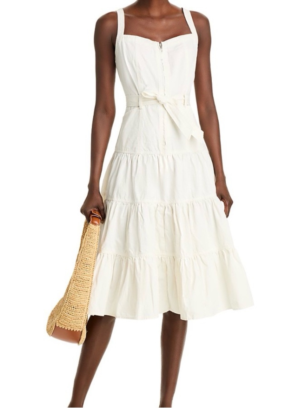 NEW Aqua Tiered Midi Sundress with Tie Waist